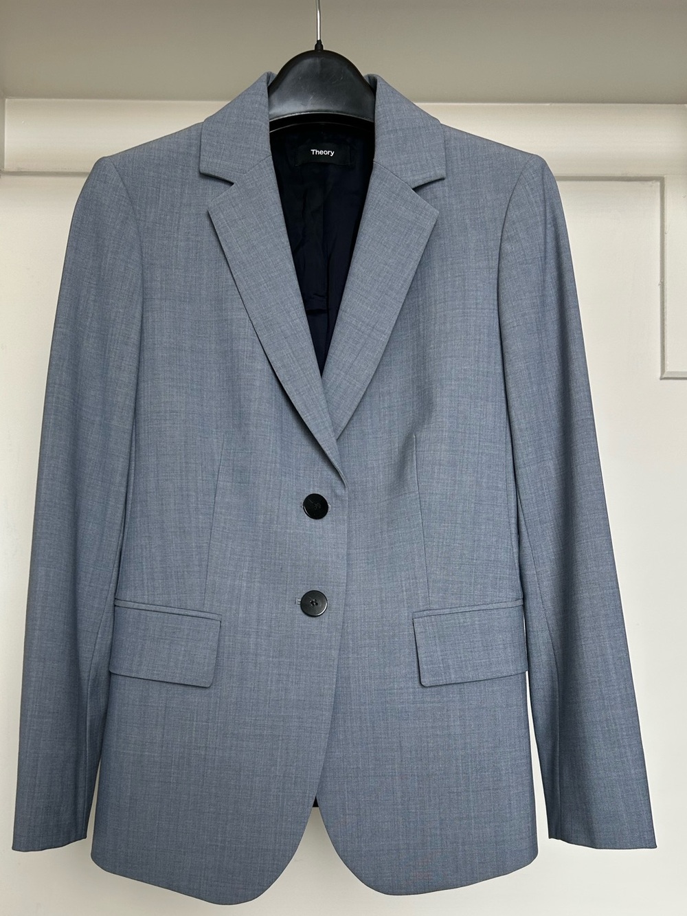 Theory Women’s Carissa Blazer in Indigo Melange, Size 00, Excellent Condition